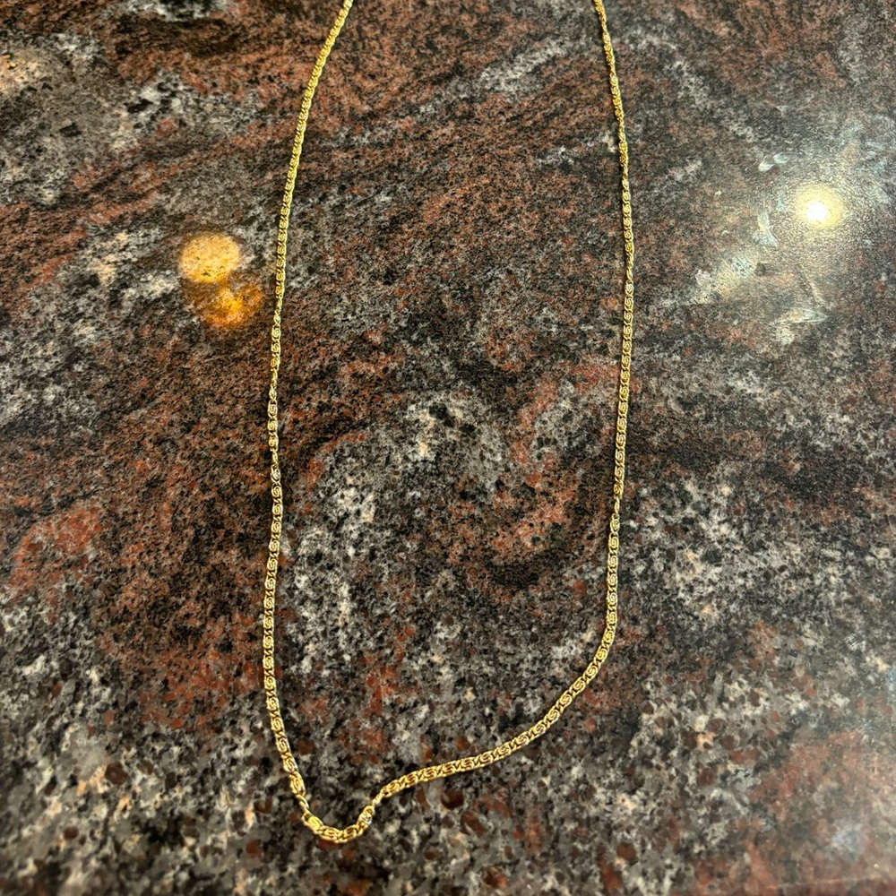 Gold long chain necklace